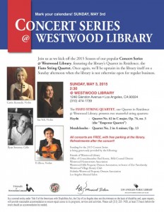 QuartetinResidence@WestwoodLibrary-Flyer5-3-2015Concert-d2015-4-13-r